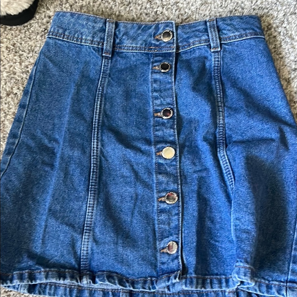 Denim Button-Up Skirt